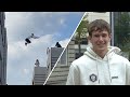 freerunner joey springt op 20 meter hoogte van dak naar dak
