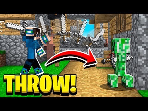 Sword Throwing Mastery! Minecraft PE (NO MODS!)