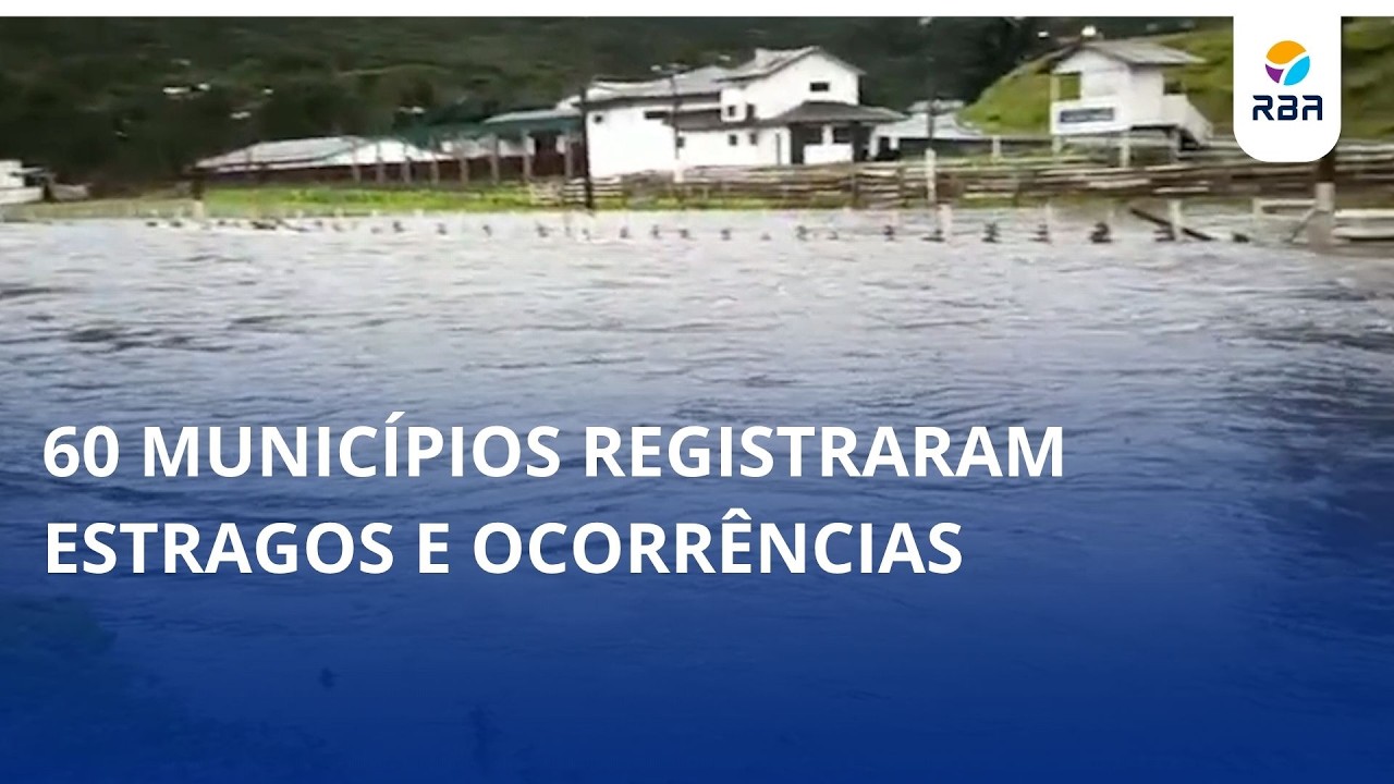 Temporais deixam estragos em dezenas de municípios de Santa Catarina