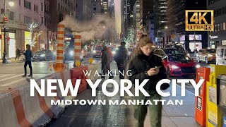 🇺🇸 New York City Night Walking Tour | 4K HDR 60fps