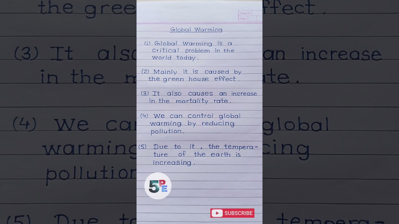 5 points on global warming/5 lines on global warming/five points on global warming/5 points english