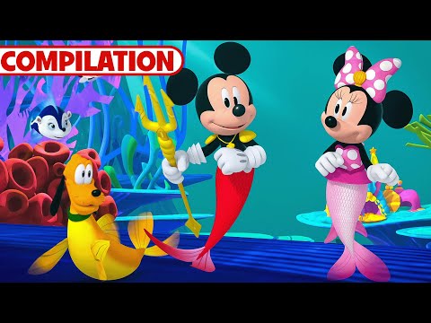 Mickey and Friends Play Mermaids 🐚 | Mickey Mouse Funhouse | Compilation | @disneyjunior