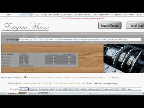 Enigma Machine Spreadsheet