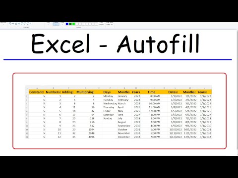How To Use Autofill In Excel
