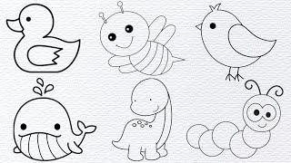 Fun and Simple Drawing for Kids||Learn to Draw animals||Step-by-Step.