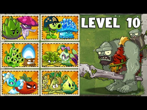 PvZ 2 Challenge Random 30 Pair Team Plants vs Juarassic Gargantuar Zombie Level 10 - Who Will Win?