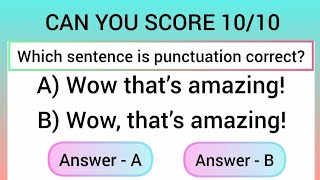 Mixed English Grammar Quiz Can You Score 10/10 | punctuation marks Quiz | English Practice With Quiz