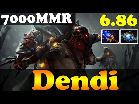 Dota 2 - Patch 6.86 : Dendi 7000MMR Plays Pudge With Aghanim's and Aether Lens - Ranked Gameplay