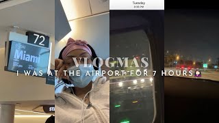 VLOGMAS: My first time traveling on a plane ALONE.... *THEY KEPT DELAYING MY FLIGHT*