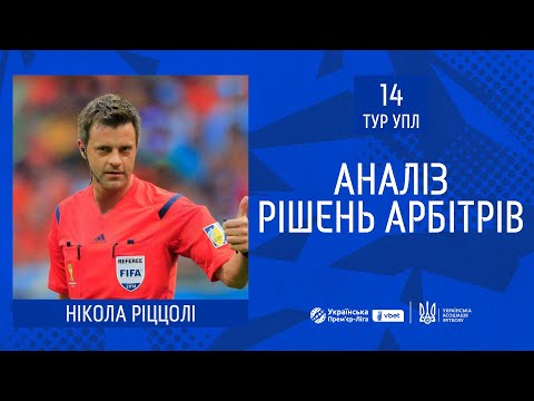 Нікола Ріццолі аналізує рішення арбітрів у матчах 14-го туру УПЛ