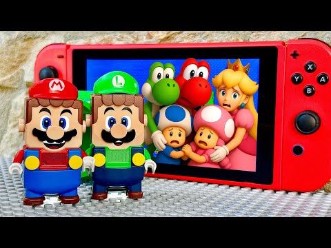 Lego Mario and Luigi enter the Nintendo Switch to save them ALL! #legomario