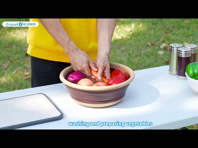 اناء قابل للطي سيلكون 38 سم - يوفر مساحة تخزين، سه...