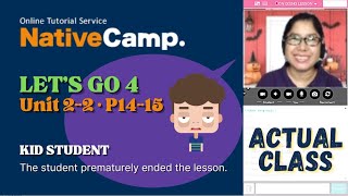Let's Go 4 Unit 2-2 • P14-15 | Native Camp | Actual Lesson | Japanese Kid Student