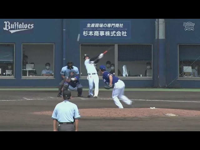 【ファーム】バファローズ・太田椋 同点に追いつくセンター前へのタイムリーヒットを放つ!! 2022年9月14日  オリックス・バファローズ 対 中日ドラゴンズ