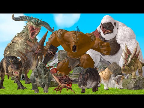 Tooth Saber DEATHRUN - Final Battle Wild Animals vs T-Rex Animal Uprising Battle Simulation