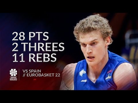 Lauri Markkanen 28 pts 2 threes 11 rebs vs Spain Eurobasket 2022