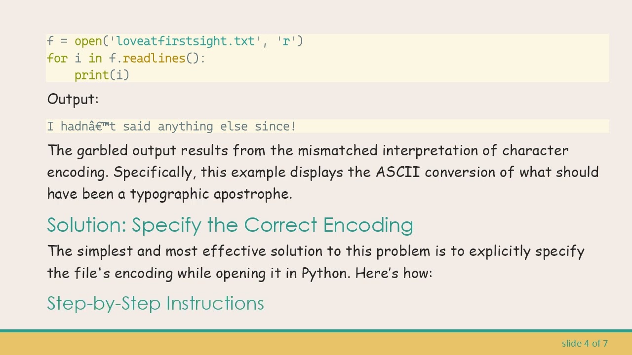 Fixing Garbled Apostrophes in Python: Reading UTF-8 Files Correctly