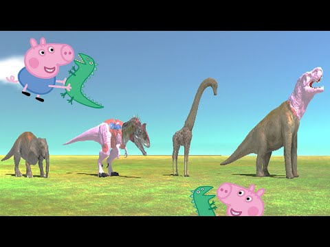 PEPPA PIG Dinosaur Puzzle Battle - Animal Revolt Battle Simulator