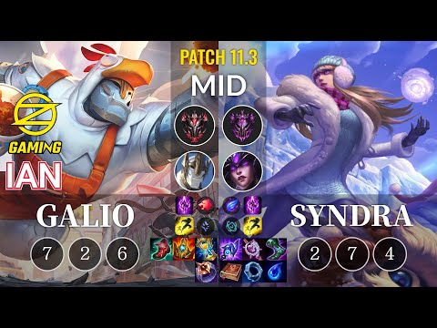 OZ Ian Galio vs Syndra Mid - KR Patch 11.3