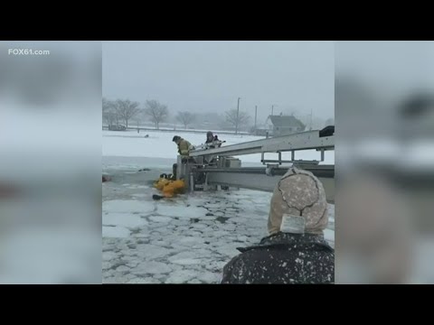 Two rescued from when truck goes into water during storm in Stamford