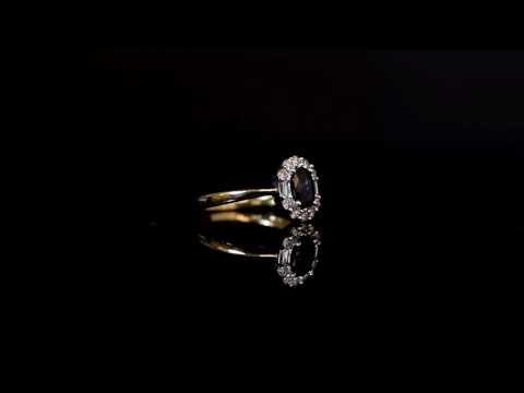 18ct Gold 0.57ct Sapphire & Diamond Cluster Ring