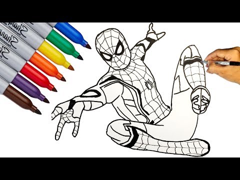 SPIDER-MAN / Spider-Man Far From Home Coloring Pages / How to Draw Spider-Man