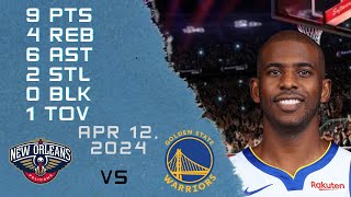 Chris Paul player Full Highlights vs PELICANS NBA Regular season game 12-04-2024