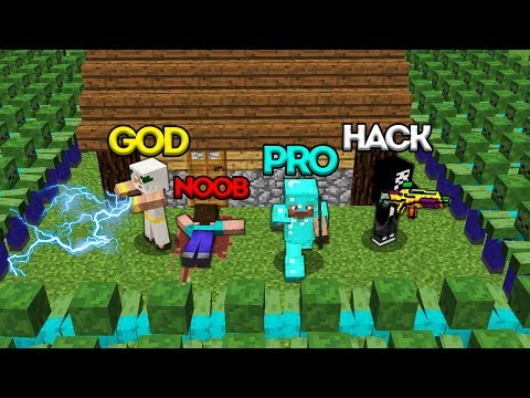 TEN - Minecraft Animations - Minecraft Battle: NOOB vs PRO vs HACKER vs GOD: ZOMBIE APOCALYPSE CHALLENGE / Animation