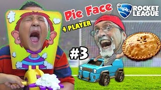 PIE FACE CHALLENGE GAME w/ Let's Play ROCKET LEAGUE Part 3:  BOTS!  (FGTEEV Family Fun)