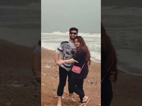Aimen Khan and muneeb beautiful Beach 🏖️ video