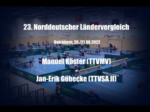 Ländervergleich 2022: Manuel Köster (TTVMV) - Jan-Erik Göbecke (TTVSA II)