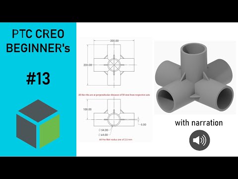 💫  CREO || Beginners Tutorial || Exercise - 13 || with narration & rendering.