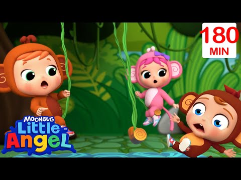 Cheeky Monkeys Song + 3 Hours |  Little Angel Color Songs & Nursery Rhymes | Learn Colors & Shapes