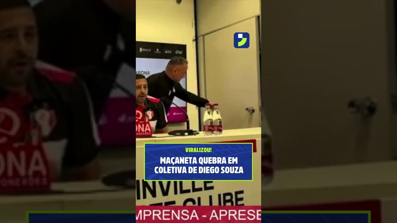 Imagem da notícia Vídeo: Maçaneta quebra em apresentação de Diego Souza no Joinville e cena viraliza
