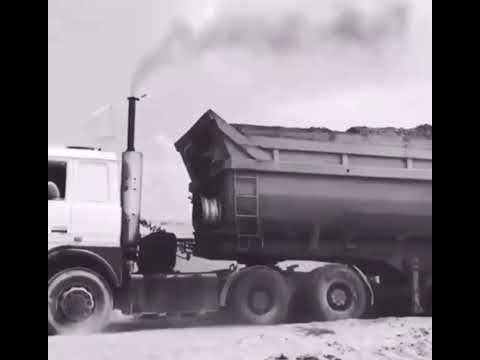 МАЗ 6422 Тягач с ТОНАРОМ (Загрузился Песком по Полной) Не может Тронутся помог, Погрузчик #PEREGRUZ