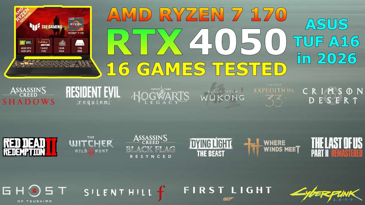 Miniatura da avaliação em vídeo de Notebook Gamer ASUS TUF Gaming A16 FA607NUQ-RL035 AMD Ryzen 7 RTX 4050 Tela 16 Polegadas KeepOS