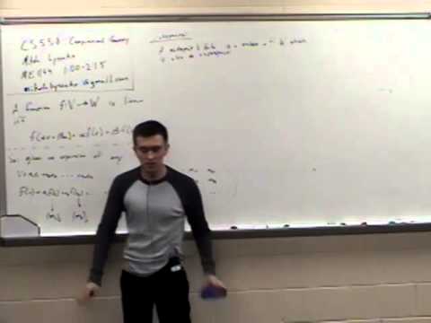 Computational Geometry Lecture 1:  Review of linear algebra