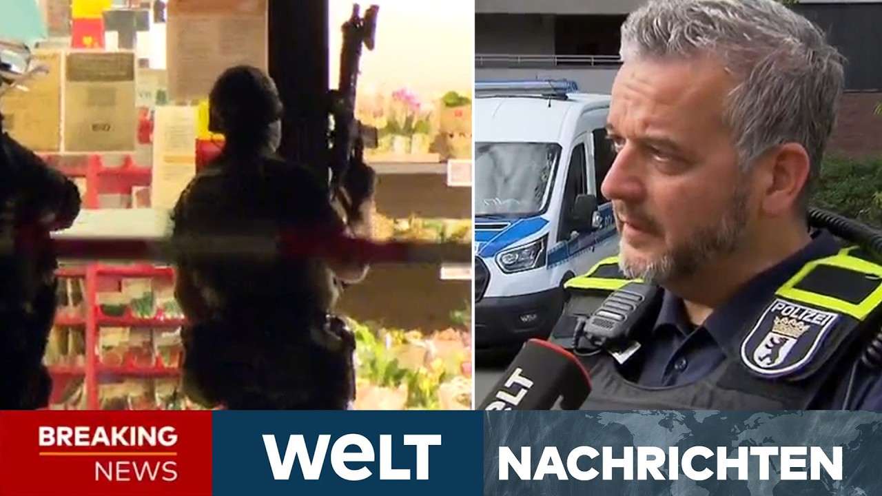 BERLIN: Geiselnahme in Supermarkt! Mann hat Frau in Gewalt! Großeinsatz der Polizei I WELT LIVE