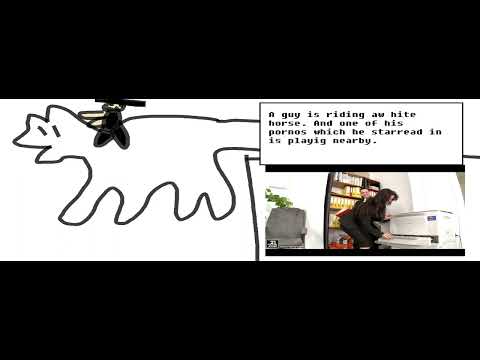 Guy rides horse with his porno. "BLack Angelika Office" Scene 1