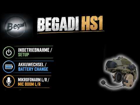 Begadi HS1 - Inbetriebnahme, Akkuwechsel und Mikrofonarm links rechts