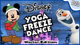 Disney Yoga Freeze Dance | Brain Break | Just Dance | Winter Brain Break | Yoga For Kids