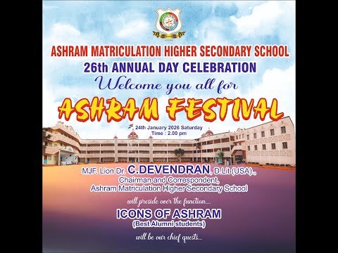 ASHRAM FESTIVAL 26TH ANNUAL DAY CELEBRATION live 2026