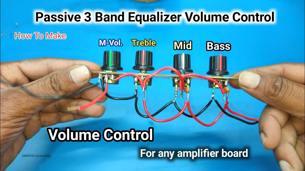 Passive Mono Channel 3 Band Equalizer Circuit / How to make Bass Mid Treble Volume Control Circuit