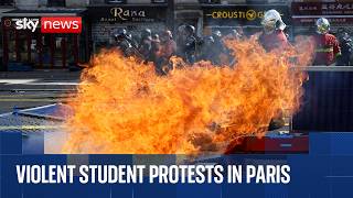Violent student protests flare up in Paris over school conditions