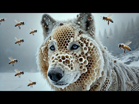 Incredible Wolf Rescue Story | A Wolf Covered in Honeycomb Gets Saved 🐺 | AI Generated Rescue Video.