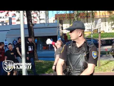 Finale Kupa BiH 2021/22,Sarajevo - Velež Mostar,dolazak navijača oba kluba na stadion "Bilino Polje"