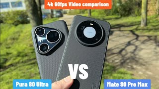 🎥 Huawei Pura 80 Ultra vs Mate 80 Pro Max – 4K 60fps Video Battle