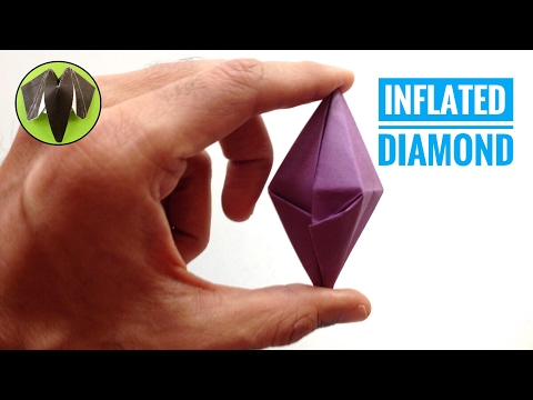 INFLATED DIAMOND - DIY Origami Tutorial by Paper Folds ❤️