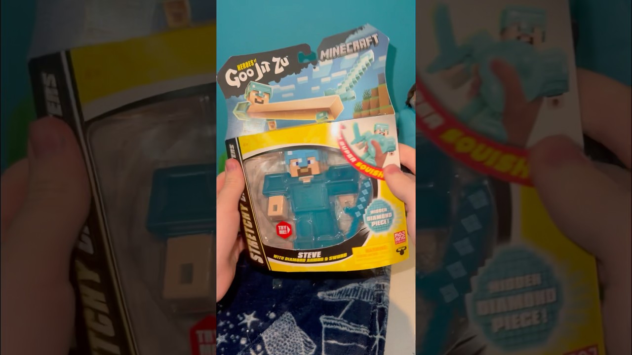 Unboxing Minecraft Goo Jit Zu Diamond armor Steve! #minecraft #minecraftmovie #unboxing #toys #steve