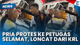 AKSI Pria Botak Protes ke Petugas KAI seusai Laka KA Bekasi, Ternyata Loncat dari KRL Demi Selamat